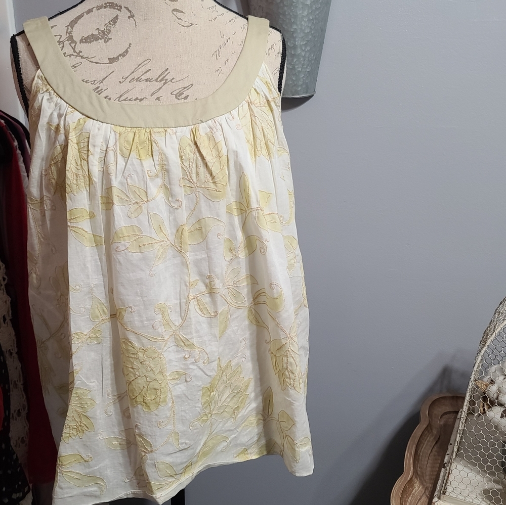 Vintage Donna Rea Embroidered Top Size L